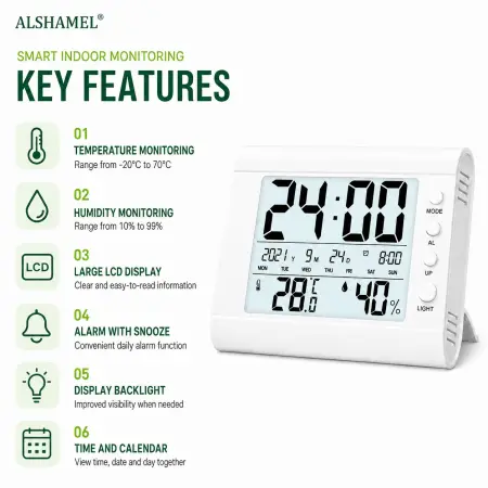 Electronic Thermometer & Hygrometer (Digital Clock)