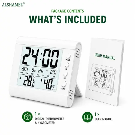 Electronic Thermometer & Hygrometer (Digital Clock)