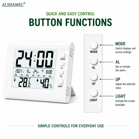 Electronic Thermometer & Hygrometer (Digital Clock)