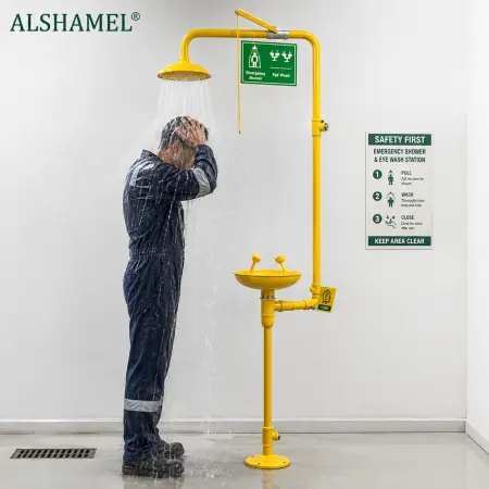 Combination Emergency Safety Shower and Eyewash Station