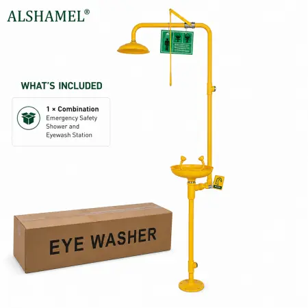 Combination Emergency Safety Shower and Eyewash Station