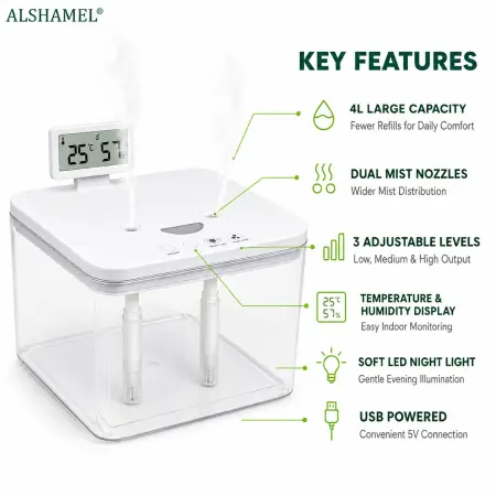 Mini Ultrasonic Humidifier with LED Light