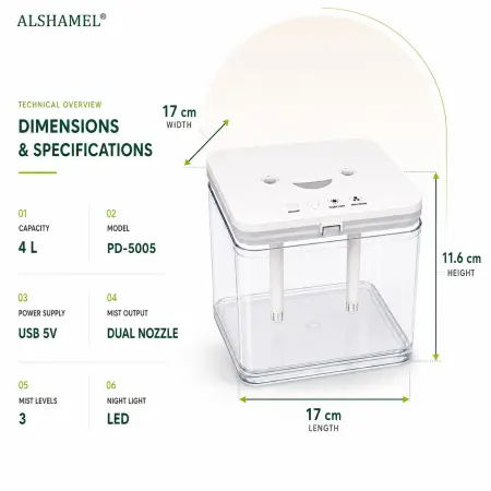 Mini Ultrasonic Humidifier with LED Light
