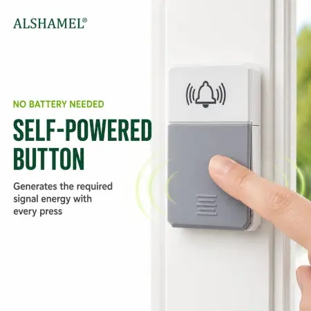 Wireless Smart Doorbell with Night Light (Self-Powered)