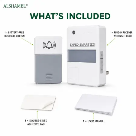 Wireless Smart Doorbell with Night Light (Self-Powered)