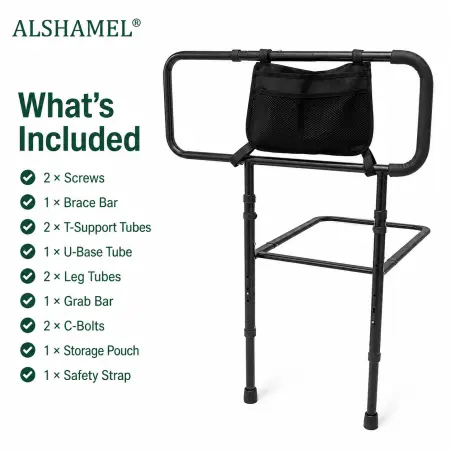 Elderly Dual-Stretch Bedside Armrest (3-Level Width & Foldable)