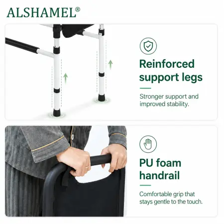 40cm White Tool-Free Armrest (Elderly & Small-Space)