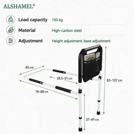 40cm White Tool-Free Armrest (Elderly & Small-Space)
