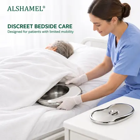Portable Stainless Steel Bedpan with Lid