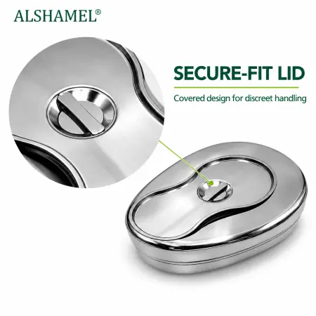 Portable Stainless Steel Bedpan with Lid