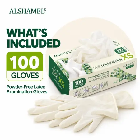 ALSHAMEL® Latex Medical Examination Gloves – Powder Free