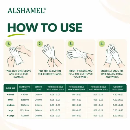 ALSHAMEL® Latex Medical Examination Gloves – Powder Free