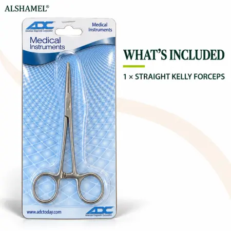 Kelly Hemostatic Forceps, Straight, 5 1/2"