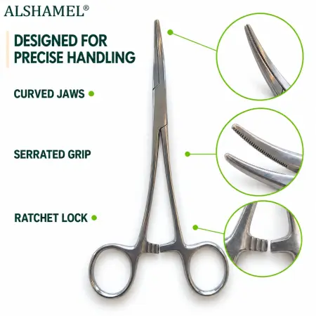 Kelly Hemostatic Forceps, Curved, 6 1/4"