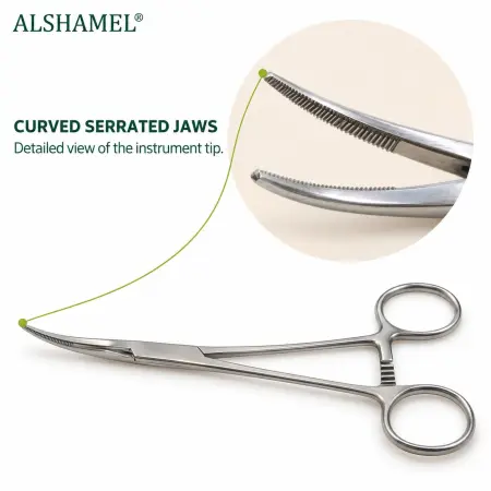 Kelly Hemostatic Forceps, Curved, 6 1/4"