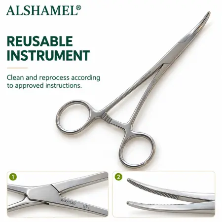 Kelly Hemostatic Forceps, Curved, 6 1/4"