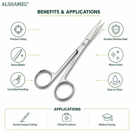 Straight Surgical Scissors, Sharp/Sharp, 5½″