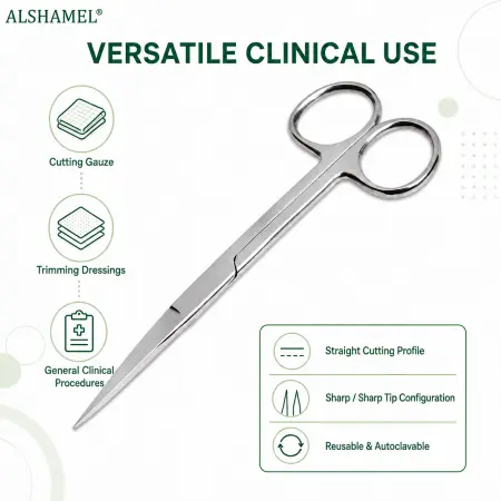 Straight Surgical Scissors, Sharp/Sharp, 5½″