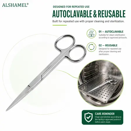 Straight Surgical Scissors, Sharp/Sharp, 5½″