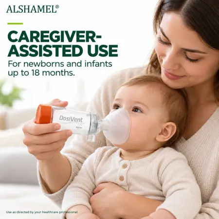 DOSIVENT Neonatal Valved Holding Chamber with Mask