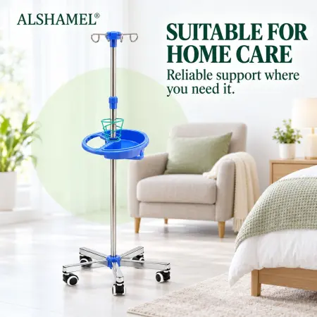 Infusion Stand with Round Storage Tray