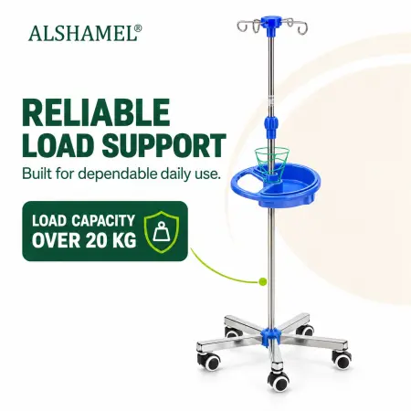 Infusion Stand with Round Storage Tray