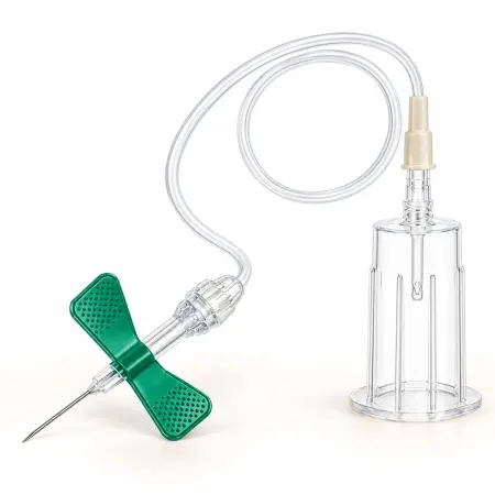 21G Butterfly Needle Blood Collection Set with Safety and Pre-Attached Holder