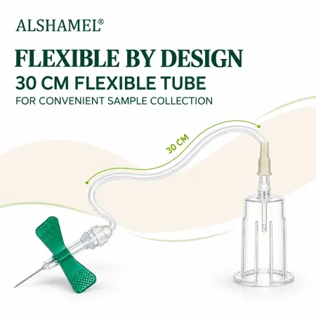 21G Butterfly Needle Blood Collection Set with Safety and Pre-Attached Holder